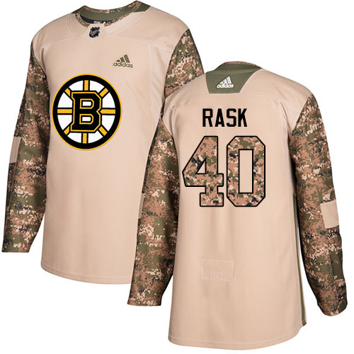 Adidas Bruins #40 Tuukka Rask Camo Authentic Veterans Day Youth Stitched NHL Jersey
